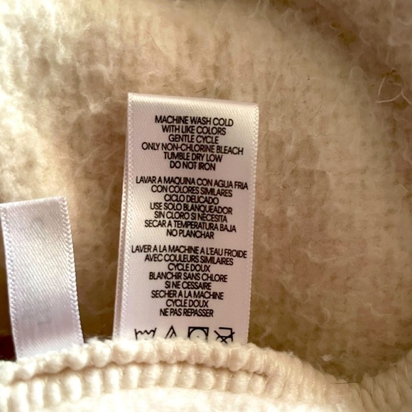 Calvin Klein Sherpa Style Cream Teddy Sweatshirt Jacket Large - Picture 7 of 9